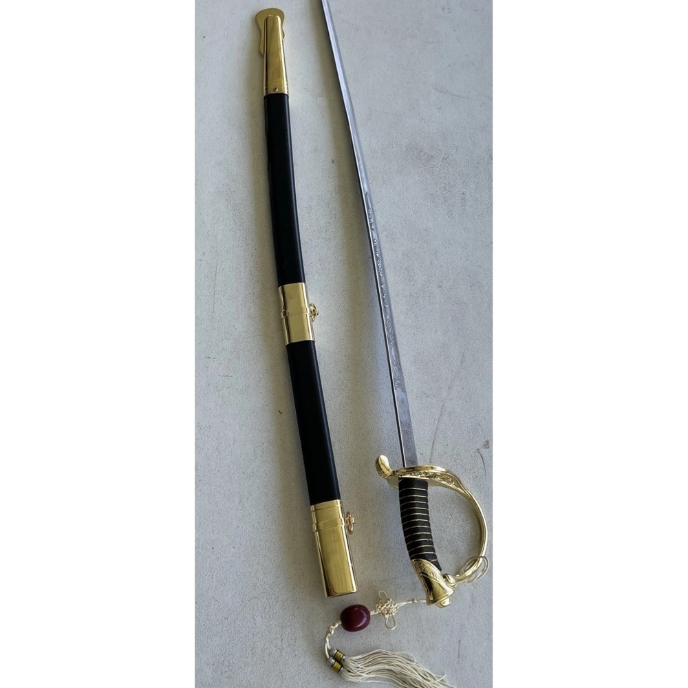 CSA Confederate Cavalry Officer Replica Saber Sword w/ Scabbard - Made in China
